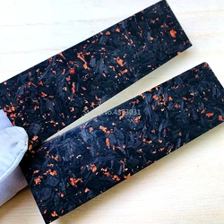 2pieces Marbled CF Carbon Fiber Black Marble with resin For DIY knife handle material copper powder Compression patch plate