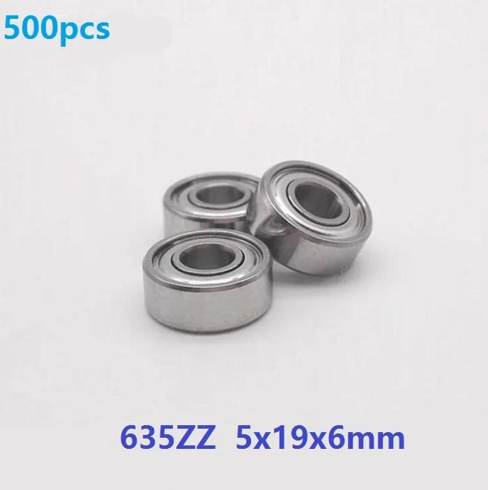 500pcs/lot 635ZZ 635-ZZ 635 ZZ 5*19*6mm 635Z Deep Groove Ball bearing Mini Miniature Ball Bearings 5x19x6mm