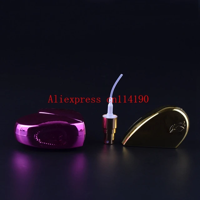 Popular 100 pcs/lot Heart Shaped Glass Perfume Bottles with Spray Refillable Empty Atomizer 6COLORS for Women