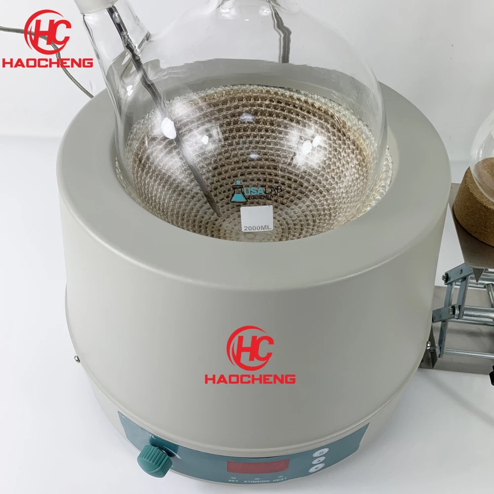 Free shipping,Factory Sale 2L Short Path Distillation With 220/110V Magnetic Stirring And Heating Mantle And Cold Trap 2/5L