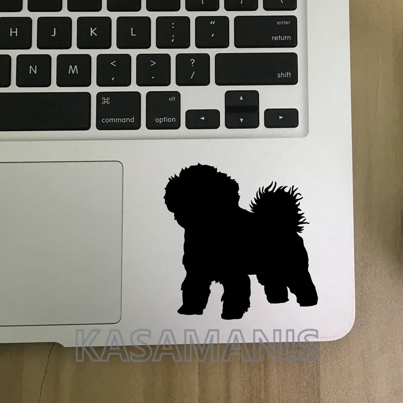 Custom Dog Vinyl Sticker Lovely Bichon Frise Silhouette Decals Art Decor , Personalized Dog Name Decals For Laptop Decoration