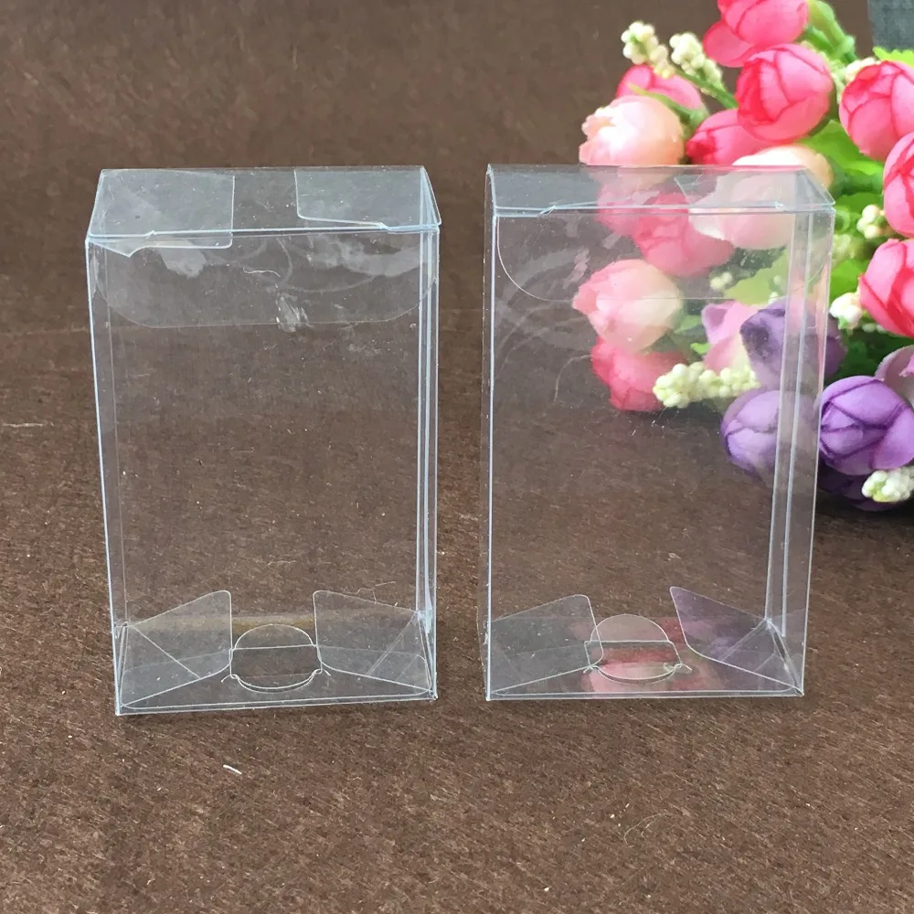 3*5*7cm 50pcs clear plastic pvc boxes schachtel transparent box for candy/wedding gift jewelry display packaging boxes