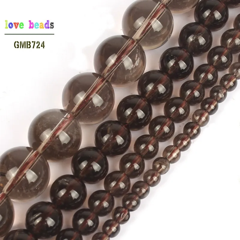 wholesale Natural Stone Beads Smoky Quartzs Round Loose Beads For Jewelry Making 15.5\