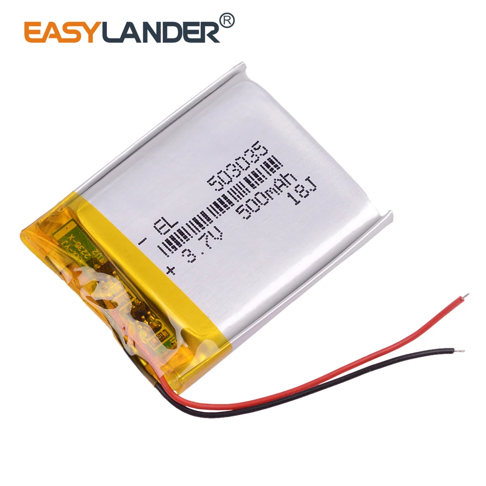 3.7V 500mAh 503035 akumulator litowo-jonowy polimerowy do rejestratora rejestrator Karki ql3 rejestrator DVR odtwarzacz wideorejestrator samochodowy