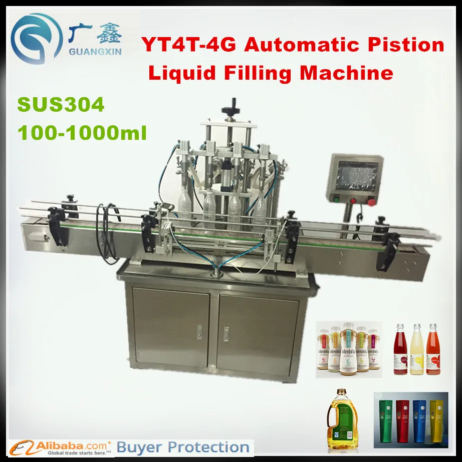 Airtac Pneumatic YT4T-4G Automatic  Liquid filling machine,cosmetic Liquid filling machine(100-1000ml ,automatic piston filler