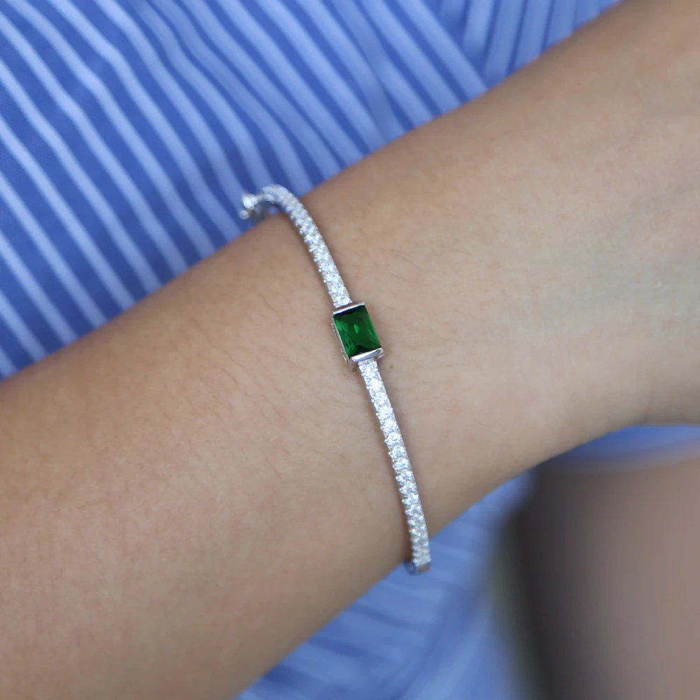 birthstone red green clear sparking bling cz band cuff bangle bracelet inner diamater 56-58mm fashion cubic zirconia bangles