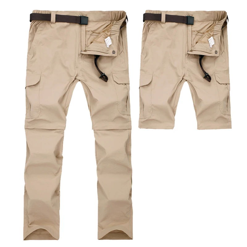 Men's Cargo Pants Spring/Summer Removable Khaki Pants Mens Quick Dry BreathableTrousers Male Casual Pants Plus size 6XL 7XL