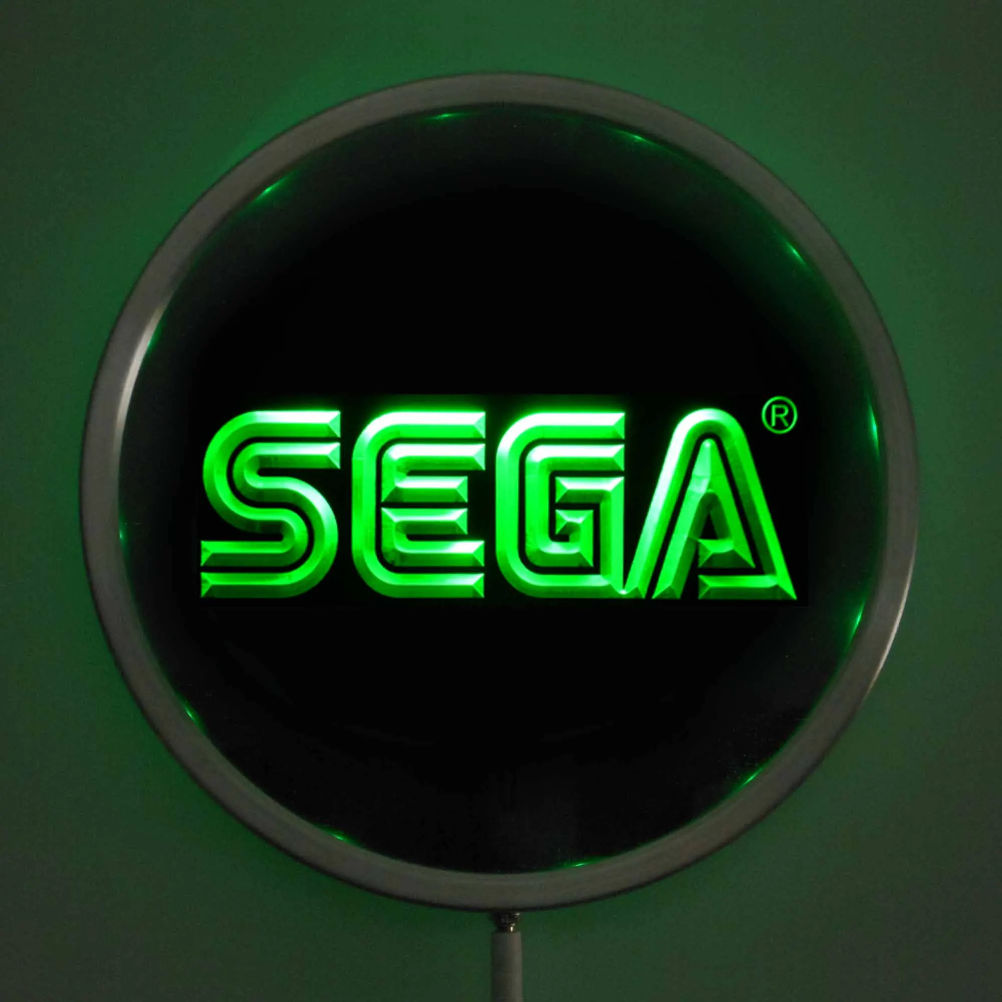rs-e0054 Sega LED 네온 불빛 라운드 간판 25cm/ 10인치 - RGB 멀티 컬러 원격 무선 제어 기능이 있는 바 간판