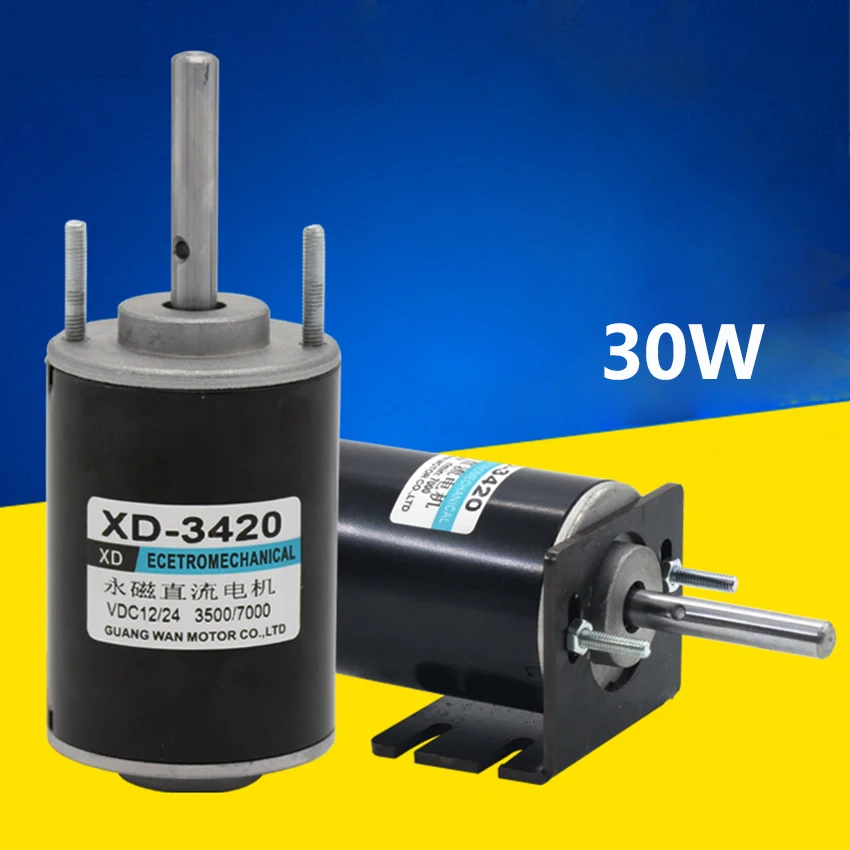 XD-3420 Permanent Magnet DC Motor 12V/24V 3500/7000rpm Universal Adjustable Reversing Motor DC Speed Motor High Torque