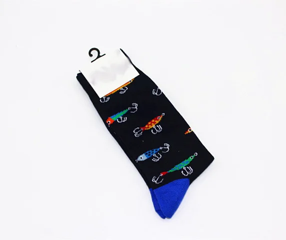 New Brand Long Crew Fox Alien Banana Beer Flamingo Cotton Men's Socks hip hop Cool Funny Skate Socks for Men large size EU 40-47