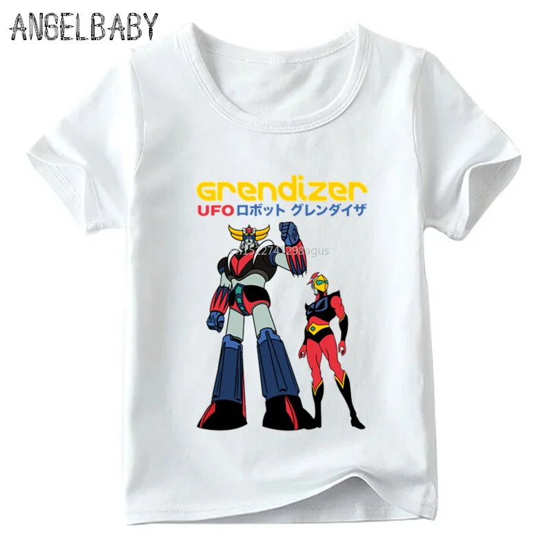 Boys/Girls Japan Robot Grendizer Anime Print T-shirt Children Summer Short Sleeve Tops Baby Kids Casual Funny T shirt,HKP5244