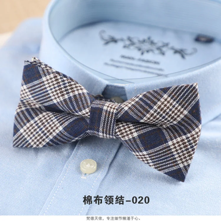Brand New Mens Fashion Bright Bowtie Check 100% Cotton Soft Striped Double Fracture Butterfly Men Bow Ties Designer Cravat