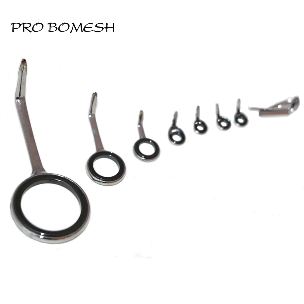 Pro Bomesh-Kit de guide de pêche léger en acier inoxydable, anneau SIC, accessoire à faire soi-même, 5g, 8 pièces