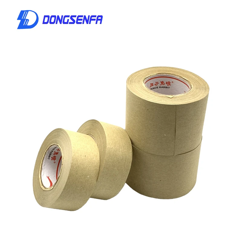 DONGSENFA  30M Wet Water Kraft Paper Adhesive Tape  Sealed Water Activated Carton Painting Sticker For Art Painting Tape