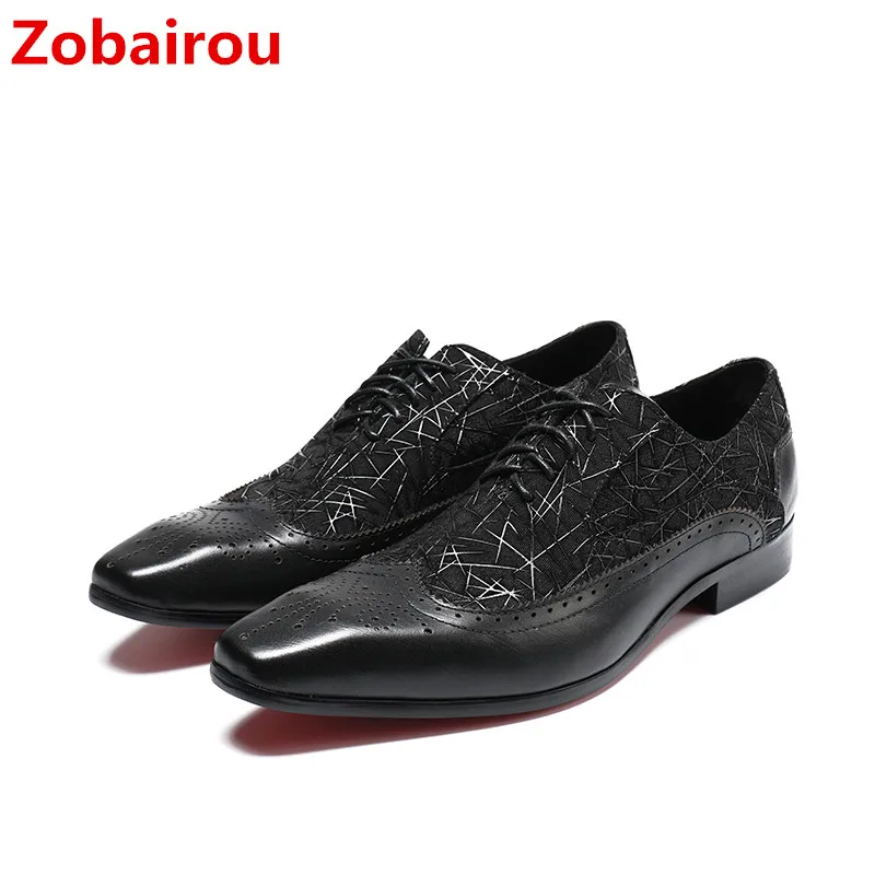 

Zobairou sapato masculino black patent leather shoes men brogue formal shoes lace up square toe italian wedding shoes zapatos