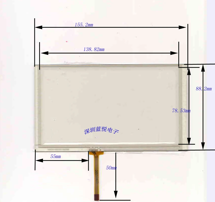 

6.2 inch touch screen, four wire resistance, touch screen, peripheral 155*88, GPS navigation accessories, lower left corner outl