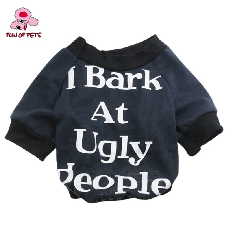 New I Bark At Ugly People Pattern Dog T-shirt For Dogs Cute Black Red Big Dog Clothes (xs-5xl)