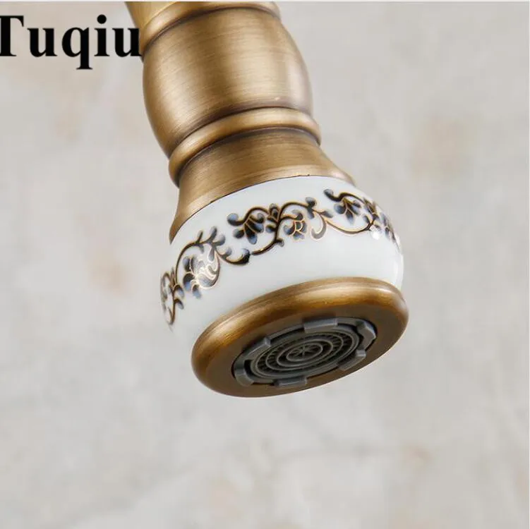 Hot & Cold Basin Faucet Europe style total brass bronze finished kitchen faucet swivel kitchen mixer tap,sink tap Wash faucet