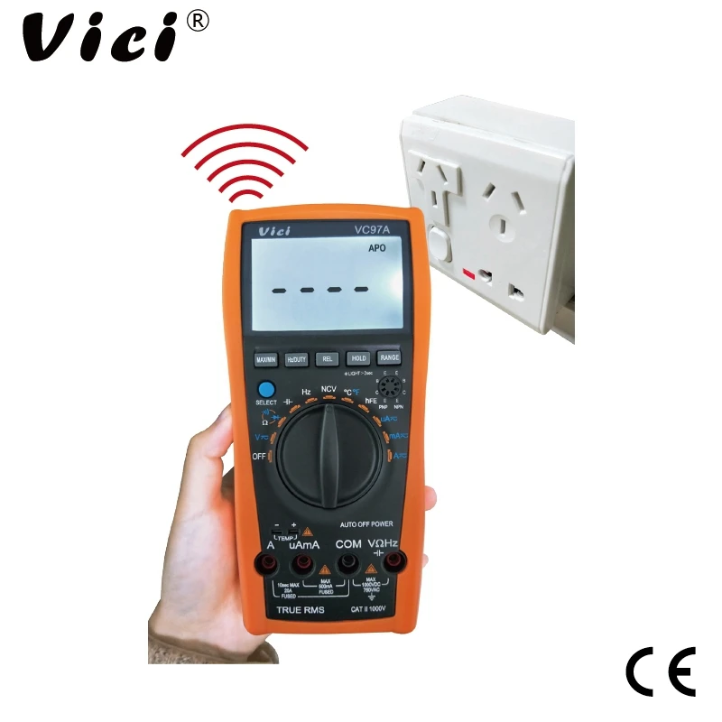 Brand VICI VC97A LCD Digital Multimeter Auto Range DMM AC DC Voltmeter Capacitance Resistance Meter 1000V True RMS Multimeters