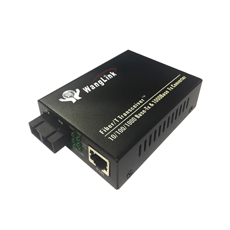 Single Mode Fiber Media Converter, SC Connector, Gigabit Ethernet, 1000Base, 1310nm, 20km, 1 Pair