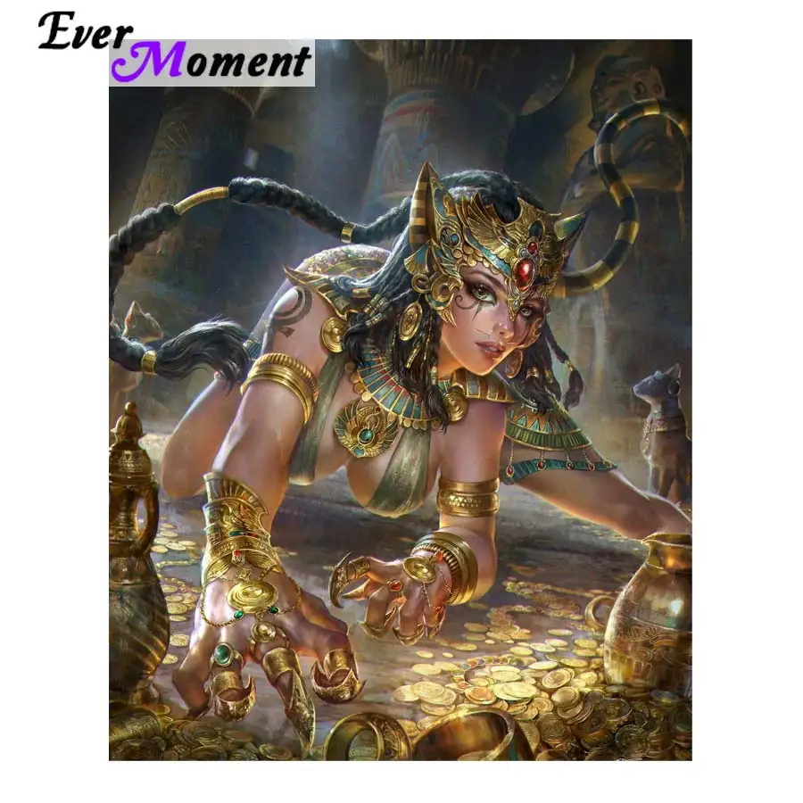 

Ever Moment Fantasy Rich Cat Girl Catching Gold Wealth Diamond Painting Diamond Embroidery Cross Stitch DIY Wall Painting ASF855