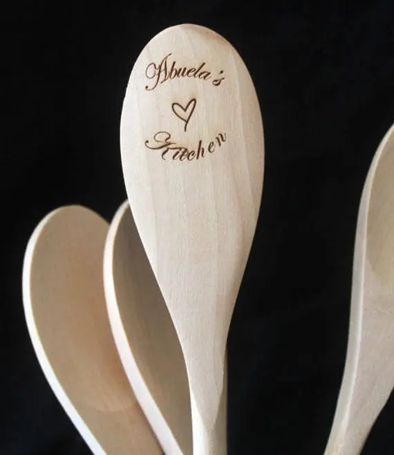 personalized name or any text engraved bridal shower Wedding Wooden spoons birthday Abuela  Housewarming party favors gifts