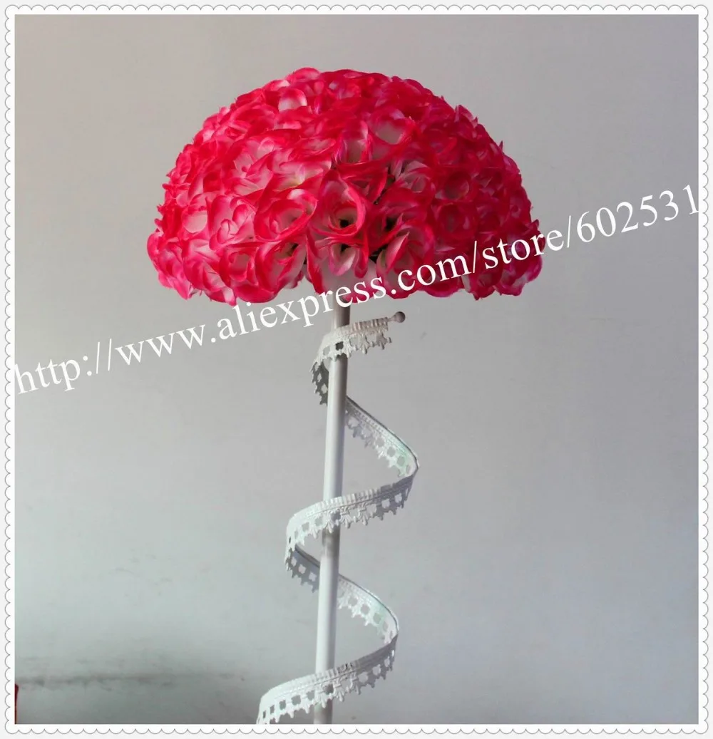 

SPR 40cm plastic center weddings rose silk kissing flower ball wedding decoration 1pcs/lot more than 20 colors option