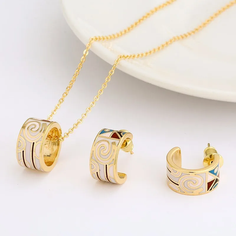 R&X Bridal Jewelry Sets Dubai Fashion Joias Ouro Necklace/earrings Heart Sieraden Fine Girls Engagement Gift Costume Jewelry