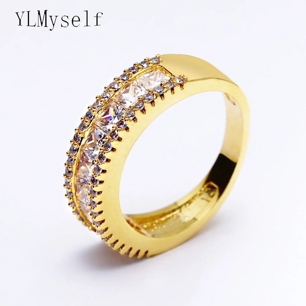 

YLMyself Simple Circle Ring Pave Cubic Zirconia Brass Jewelry Elegant Fashion Accessory For Women High Quality