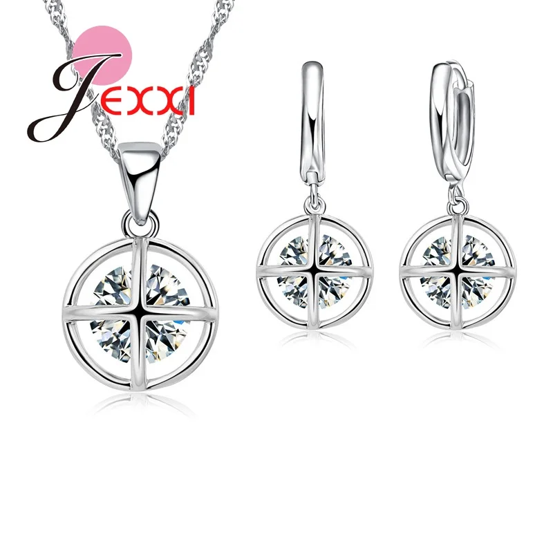 

Fast Shipping New Vintage Jewelry Sets Classic Round 925 Sterling Silver pearl Bijoux Pendant And Earrings Set