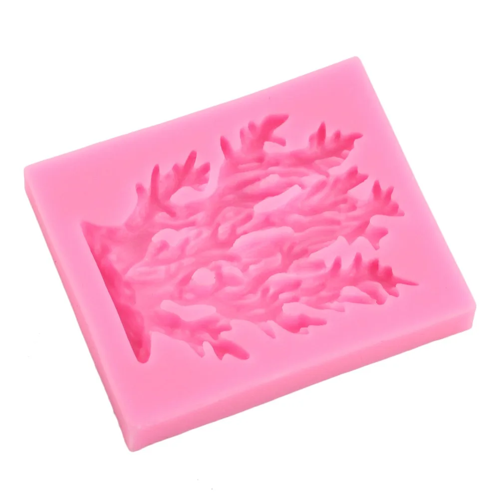 DIY Sugar Craft Seaweed Silicone Mold Sea Coral Cake Border Fondant Cake Decorating Tools Cupcake Candy Chocolate Gumpaste Molds