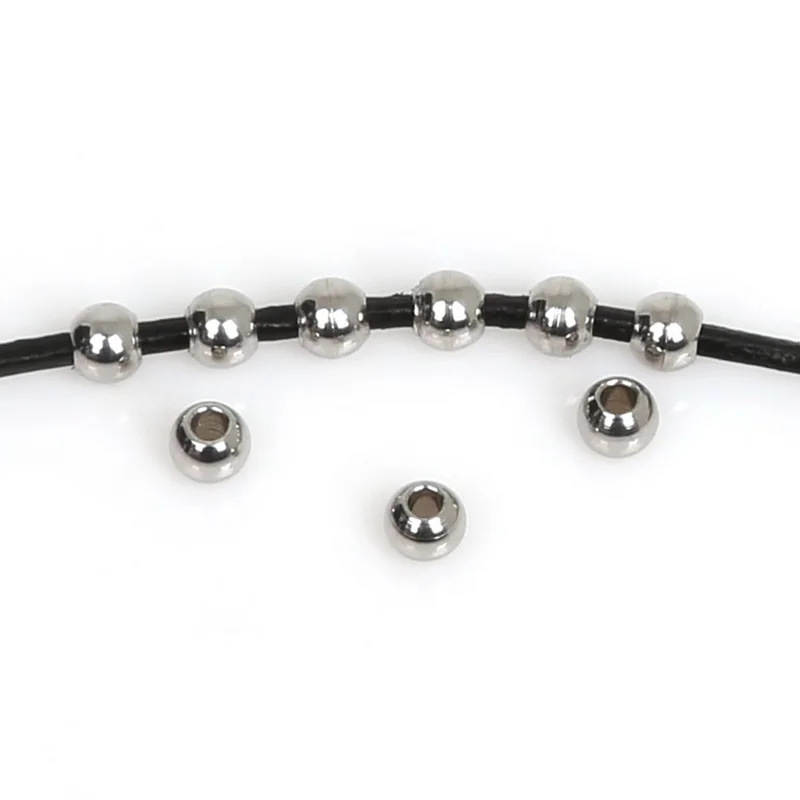 Hot Selling 5-50pcs/lot Stainless Steel DIY Spacer Beads for Hole Size 1-6.5mm Fit Bracelet & Necklace Bead Jewelry Making