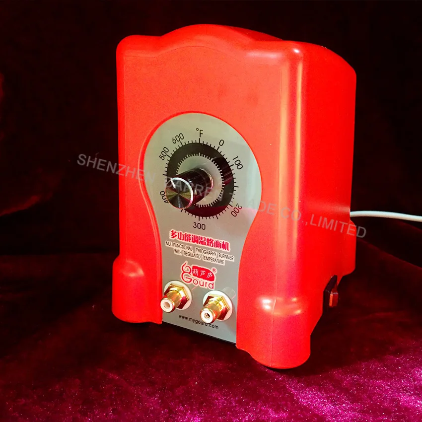 Máquina de pirografia de cabaça multifunções + 2 canetas com pontas de madeira + 20 peças
