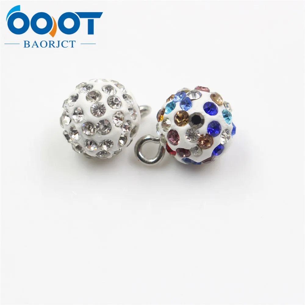 1711202,10pcs 11mm Wholesale Round Soft clay Kids Button,Rhinestone buttons,Platypus glass with a diamond buckle Accessories