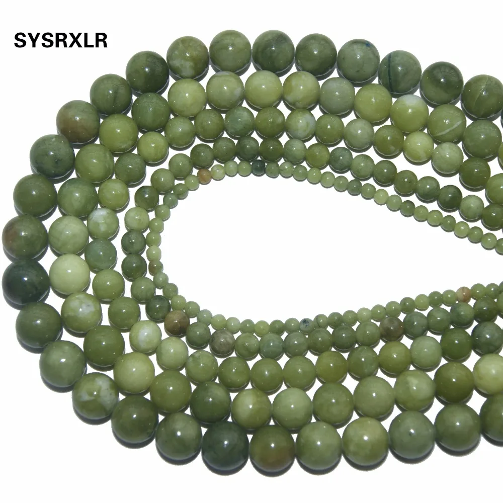 Wholesale Chinese Jadee Chalcedony Natural Green Stone Beads For Jewelry Making DIY Bracelet Necklace 4/6/8/10/12 mm Strand 15''