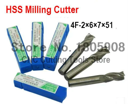 Miễn phí vận chuyển 5 cái 2.0 mét 4 Flute HSS & Mở Rộng Aluminium End Mill Cutter CNC Bit Phay các công cụ Máy Móc công cụ cắt.