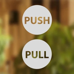 Push Pull Door Sign Entrance Exit Vinyl Decal Sticker , Bathroom Door Shop Window Salon Cafe Restaurant Office Vinyl Sign