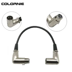 3 PIN XLR Connector Right Angle Male and Female Plug 90 Degree 30cm Cable for stage light effect