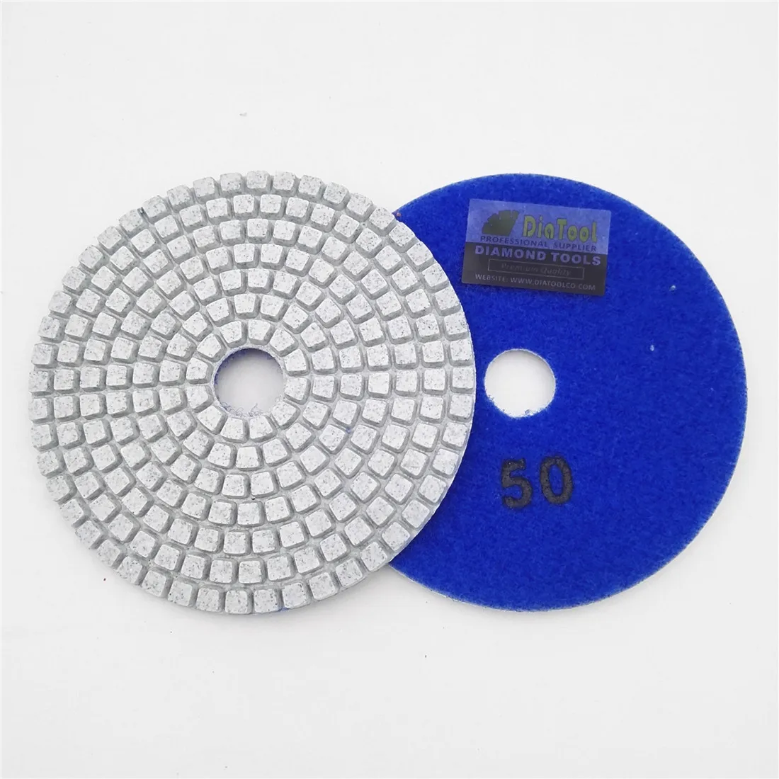 DIATOOL 10 cái #50 Đường Kính 100 mét Trắng Trái Phiếu Nhựa Sanding Discs 4 "Professional Kim Cương Miếng Đánh Bóng Ướt