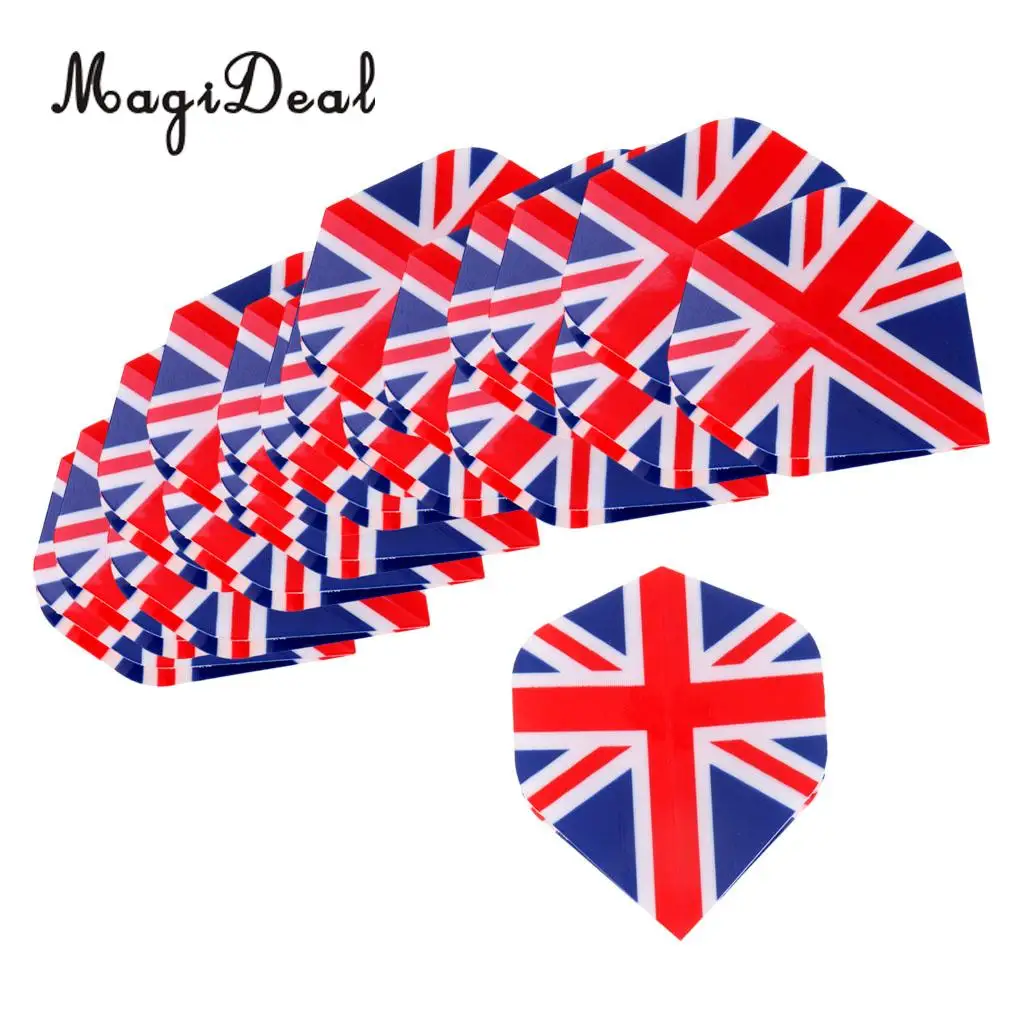 MagiDeal 20 Pcs Standard Dart Flights Professional Extra Strong Darts Accessories - 4 Kinds of National Flag Pattern Design