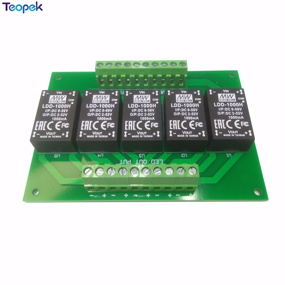 

5 Channel LDD Led Driver Board With LDD350H LDD600H LDD700H LDD1000H MEANWELL Original Constant Current Step-Down LED Driver