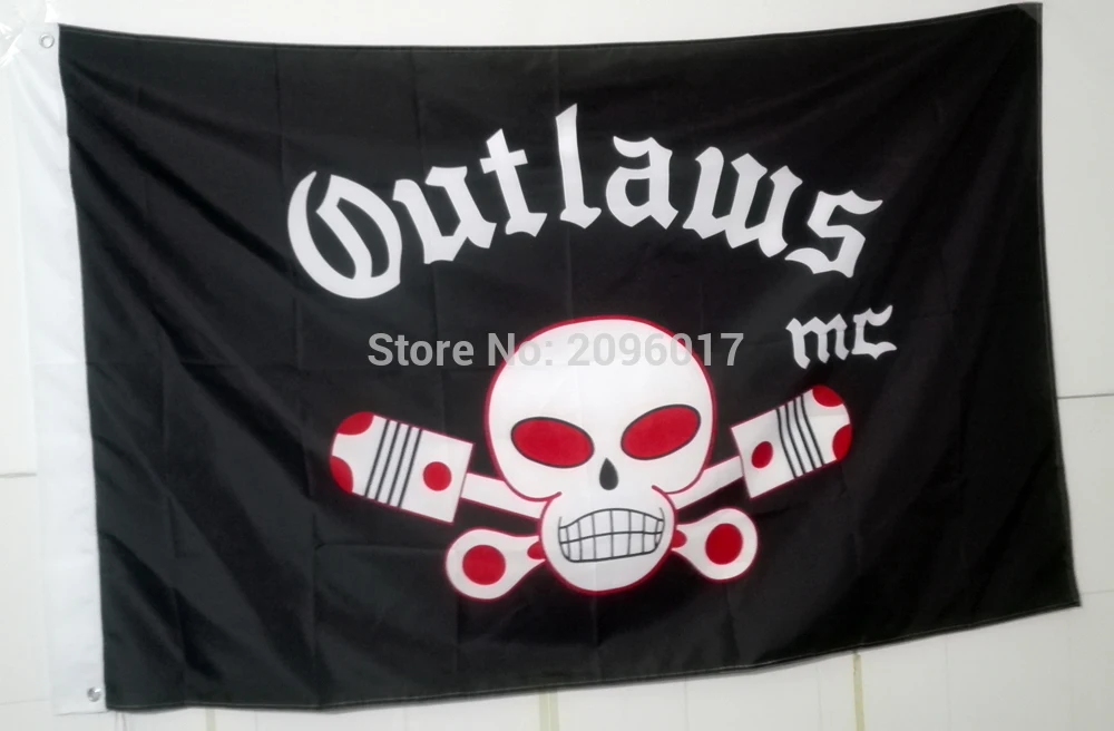 Image of NEUE Angekommene motorrad biker Outlaws MC Flagge Für Motorrad Club Flagge Individuelle Flagge Banner Motor Fahrt zu leben Fliegen flagge