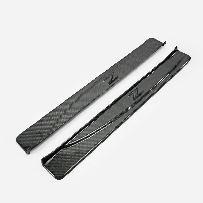 For Nissan 2009 Onwards 370Z Z34 Carbon Fiber OEM Door Sill Panel With Z Glossy Fibre Racing Cover Part Door Add On Step Kit