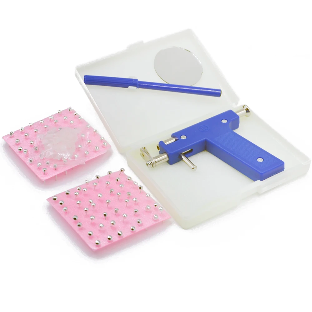 Professional Ear Piercing Gun Tool Set Ear Studs Steel Ear Nose Navel Body Piercing Gun Unit Tool Kit Safety Pierce Tool