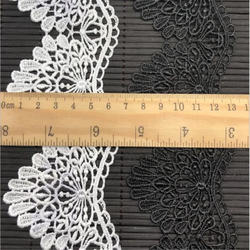 1 yard 6.5cm Width Black/White Embroidered Net Lace Fabric Trim Ribbons DIY Sewing Handmade Craft Materials