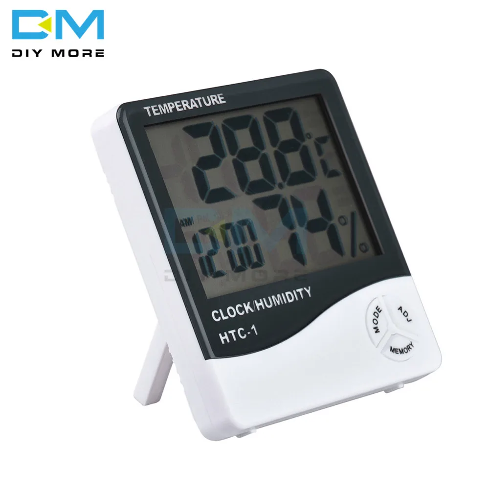 HTC-1 LCD Digital Thermometer Hygrometer Weather Station Temperature Humidity Desk Alarm Clock