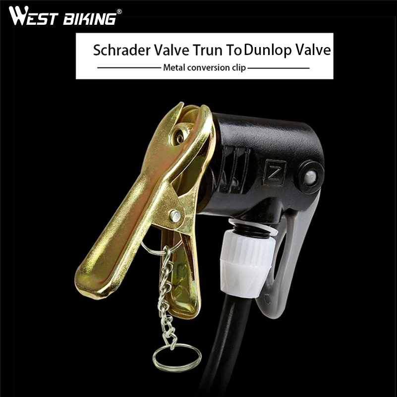 WEST BIKING Bicycle Tire Tool Clip Schrader Valve Turn To Woods Valve Cycling Pump AV To EW Metal Converter Clip Bike Tools