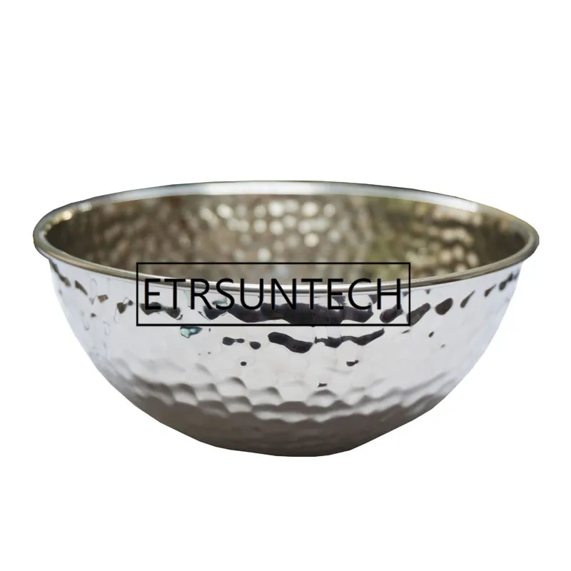 10pcs Stainless Steel Oversize Bowl Salad Rice Ware Food Container Irregularity Big Soup Bowl Dinnerware Tableware