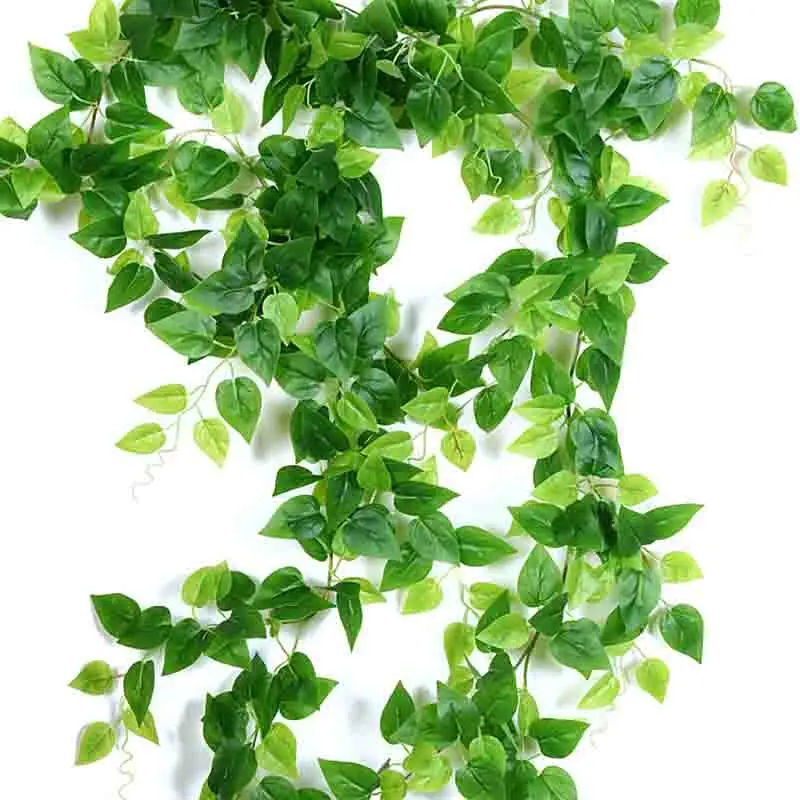 220CM Artificial Ivy green Leaf Garland Plants Vine Fake Foliage Flowers Home Decor Plastic Artificial Flower Rattan string