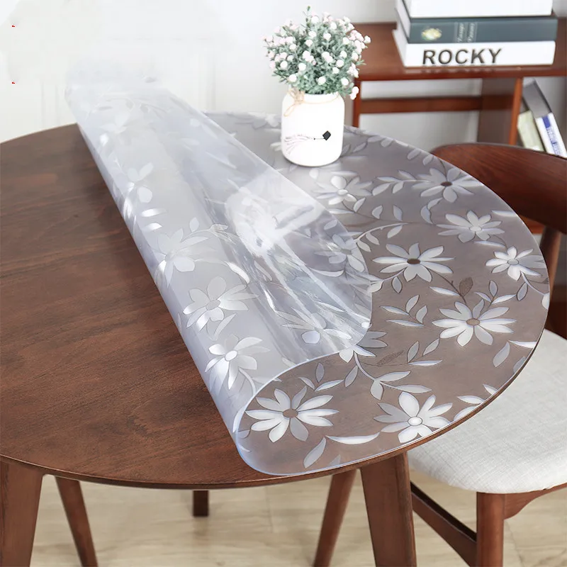1.5mm thick pvc table cloths transparent home kitchen oilproof table covers oil tablecloth glass soft cloth placemats placepads